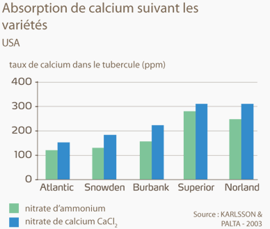 absorption calcium selon variétés