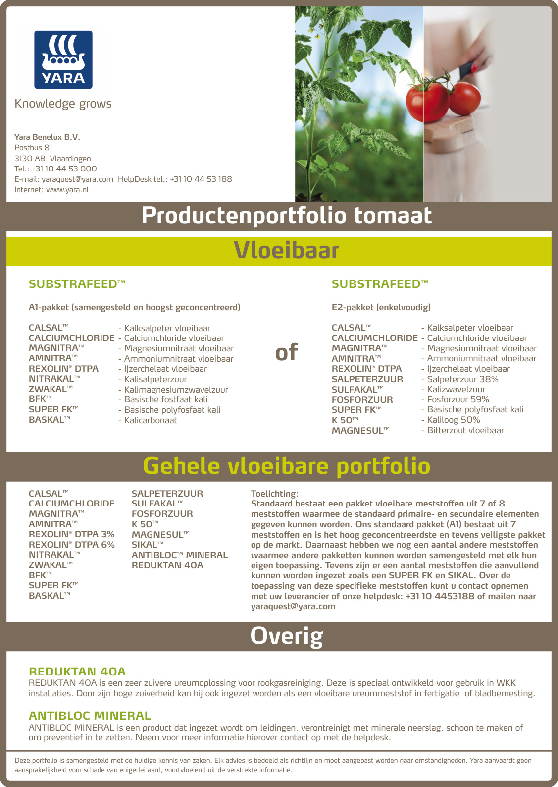 Tomaat vloeibaar bemestingsadvies